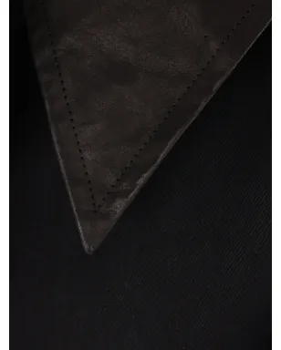 Yohji Yamamoto レザー襟付きコート - サムネイル3