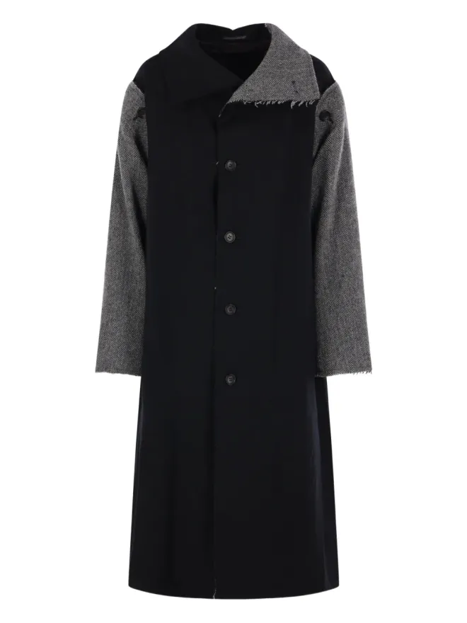 YOHJI YAMAMOTO Yohji Yamamoto ヘリンボーン ボタン留め コートの商品画像