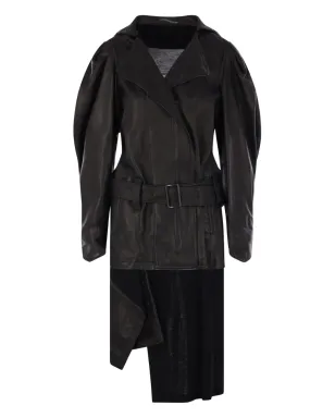 Yohji Yamamoto ベルト付きパフスリーブコート - サムネイル1