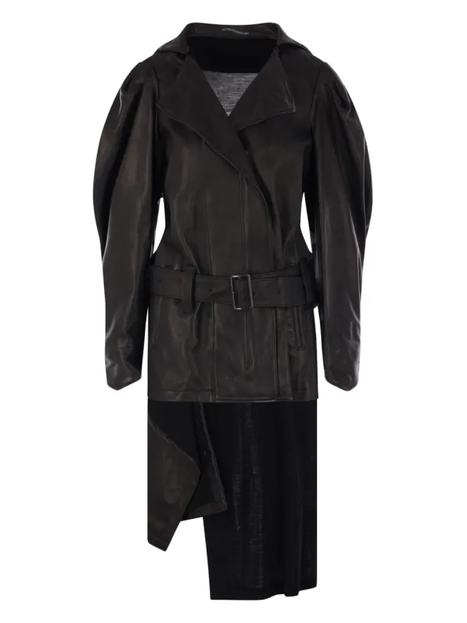 YOHJI YAMAMOTO Yohji Yamamoto ベルト付きパフスリーブコートの商品画像