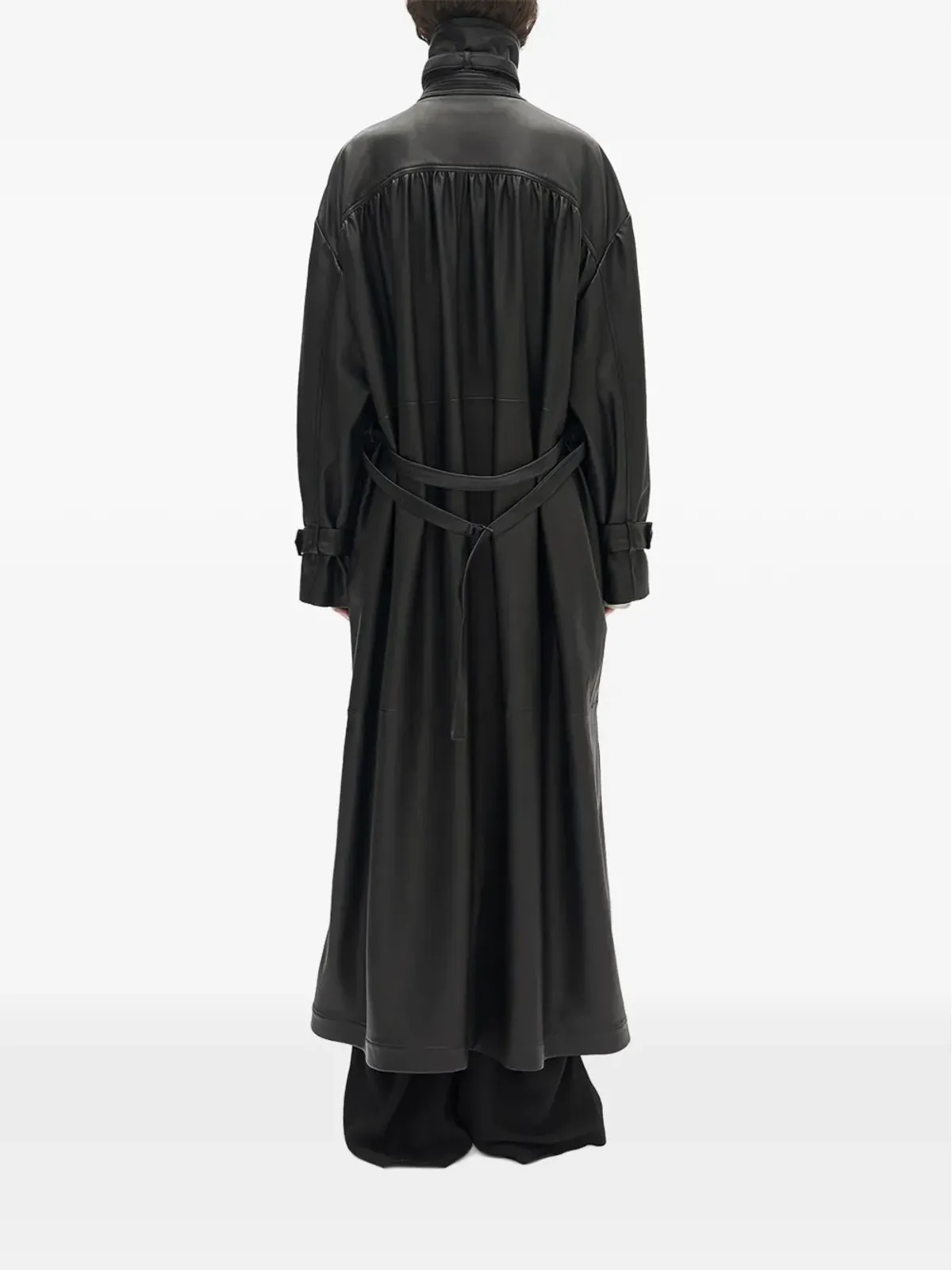 Ann Demeulemeester ダブルブレスト レザーコート - 画像3