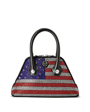 Philipp Plein suede majestic strass US flag handle bag - Multicolour - サムネイル1