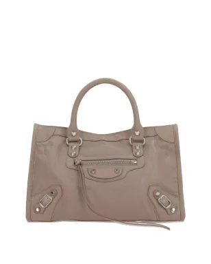 Balenciaga Le City leather studded handbag - Neutrals - サムネイル1