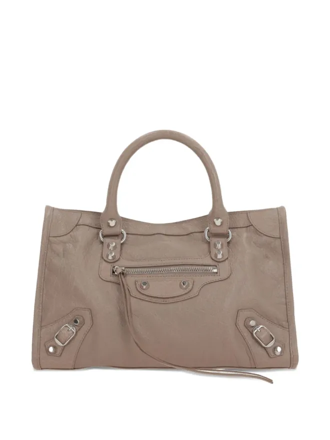 Balenciaga Balenciaga Le City leather studded handbag - Neutralsの商品画像
