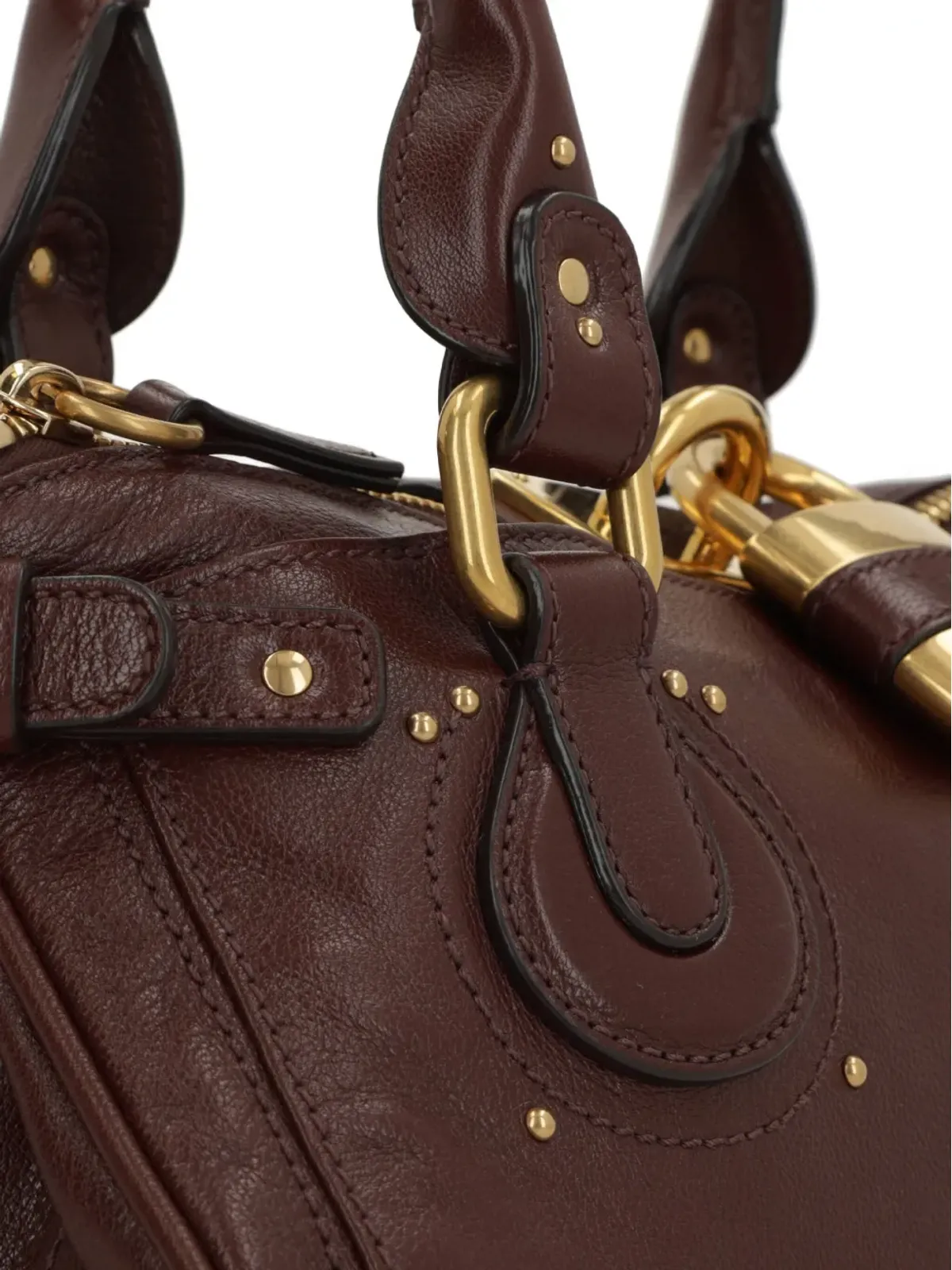 Chloé パドロックディテール レザー トートバッグ - 画像4