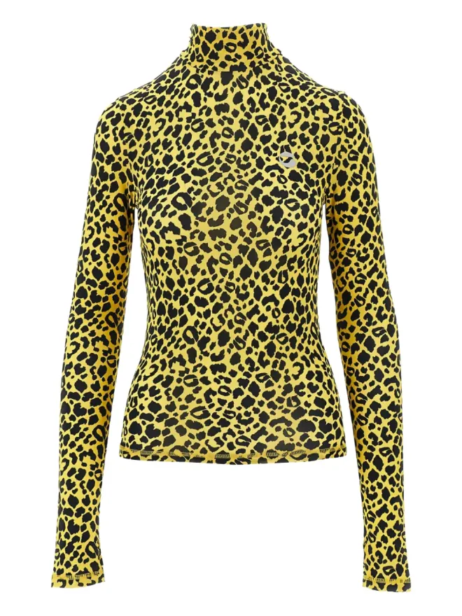 Coperni Coperni レオパード柄イエロー タートルネックトップの商品画像