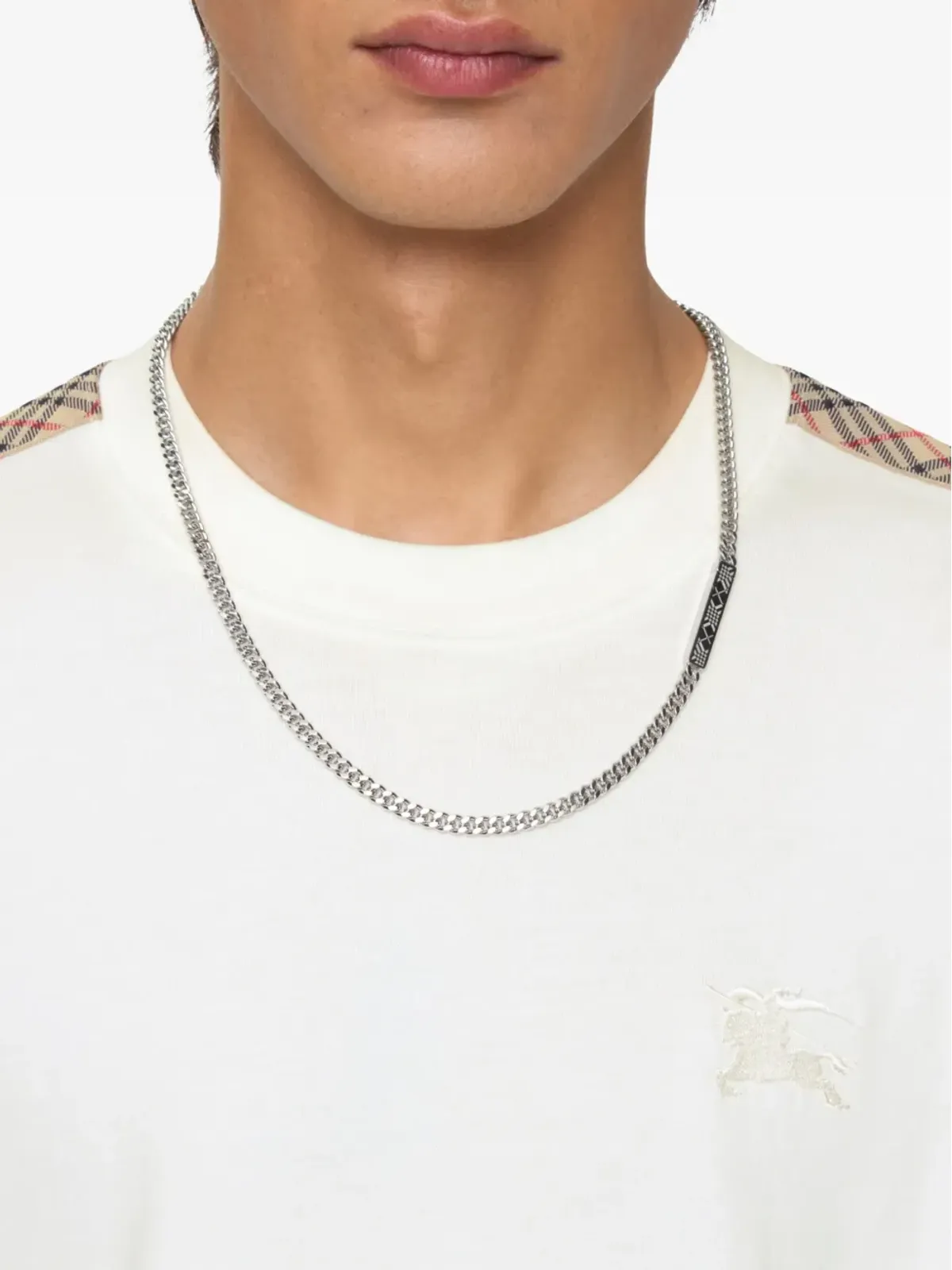 Burberry チェック柄チェーンネックレス - Silver - 画像2