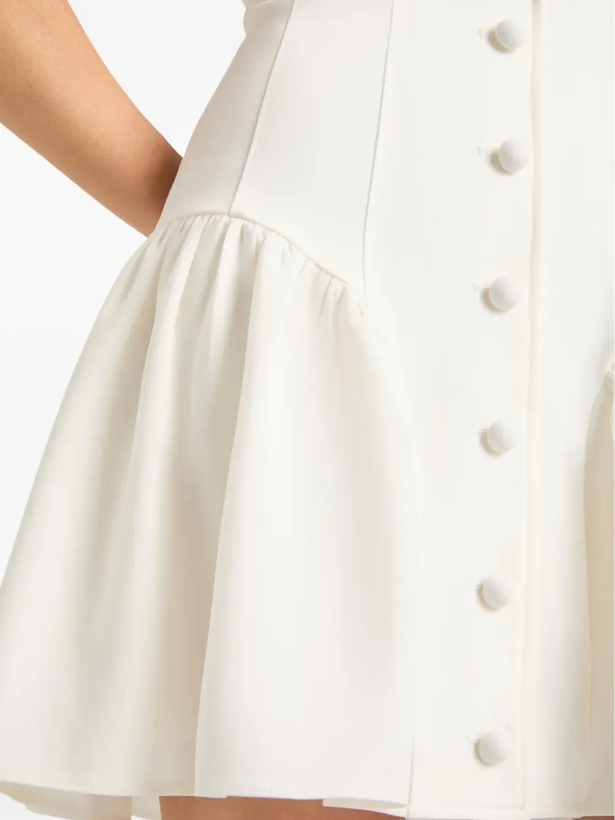 Cinq A Sept ボタンフロント・フリルドレス - White - 画像5