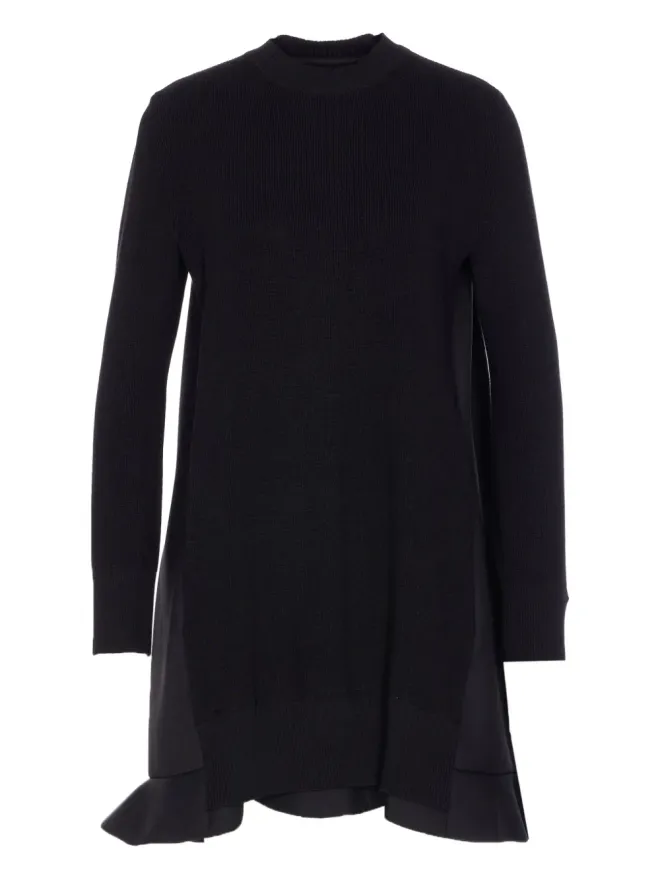 sacai sacai ニットパネルのフリル ミニドレスの商品画像
