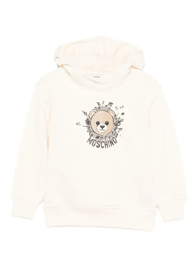 Moschino Kids Moschino Kids テディプリントのミュージカルノート柄フード付きパーカーの商品画像