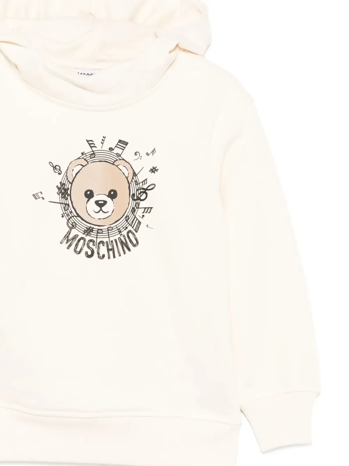 Moschino Kids テディプリントのミュージカルノート柄フード付きパーカー - 画像3