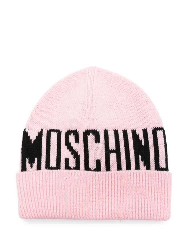 Moschino Kids Moschino Kids リブ編みロゴディテール ビーニーの商品画像