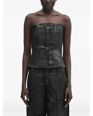 Rick Owens DRKSHDW ストラップレス・フリンジヘム ベスト - ブラック - サムネイル1