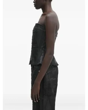 Rick Owens DRKSHDW ストラップレス・フリンジヘム ベスト - ブラック - サムネイル2