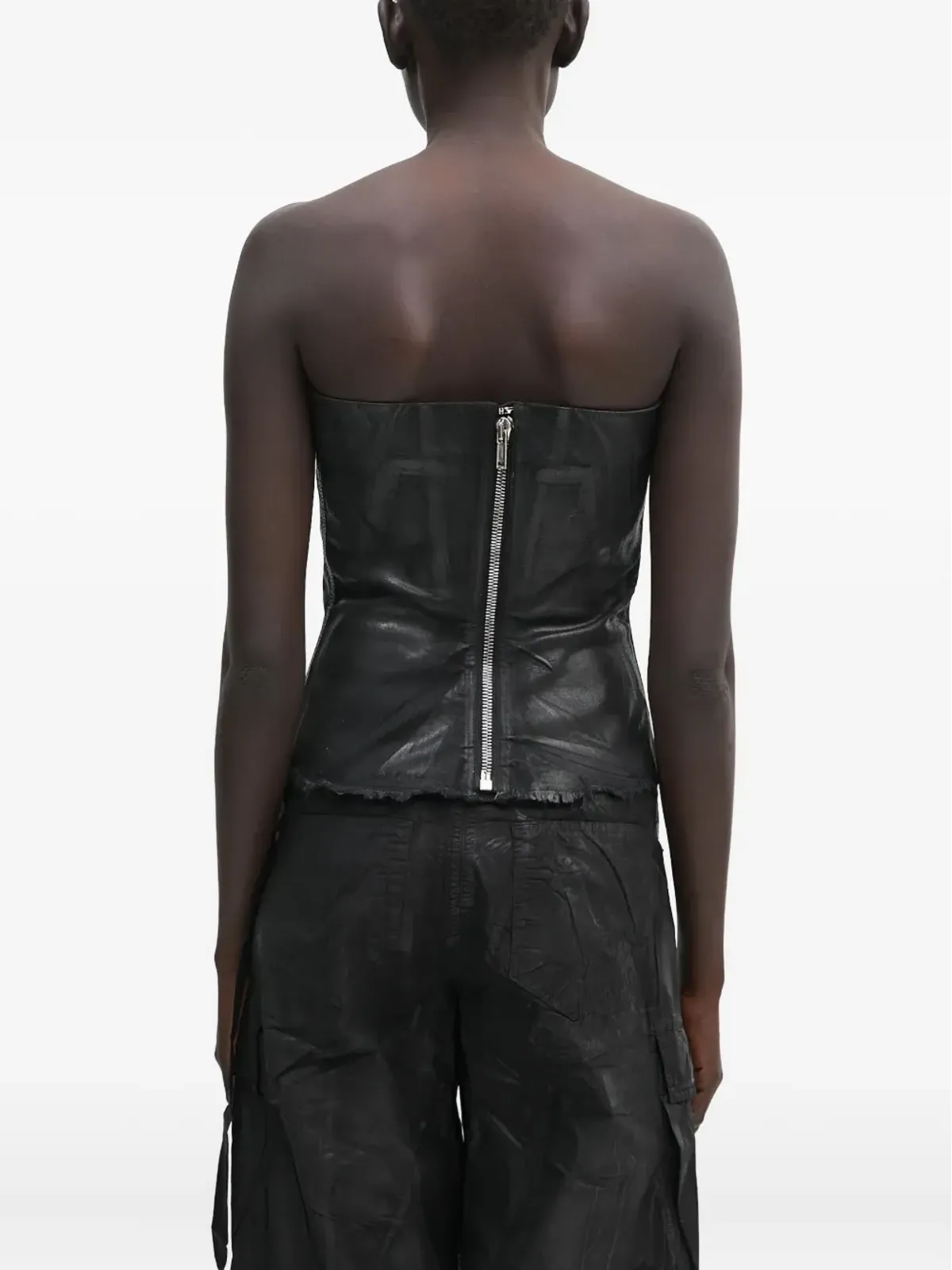 Rick Owens DRKSHDW ストラップレス・フリンジヘム ベスト - ブラック - 画像3