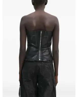 Rick Owens DRKSHDW ストラップレス・フリンジヘム ベスト - ブラック - サムネイル3