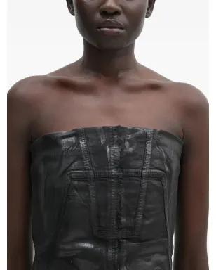 Rick Owens DRKSHDW ストラップレス・フリンジヘム ベスト - ブラック - サムネイル4