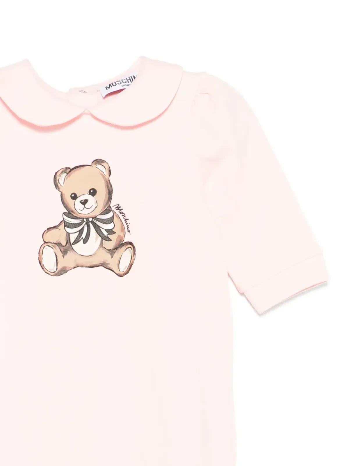 Moschino Kids テディプリント襟付きパジャマ - ピンク - 画像3