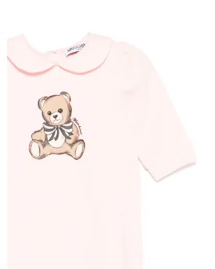 Moschino Kids テディプリント襟付きパジャマ - ピンク - サムネイル3