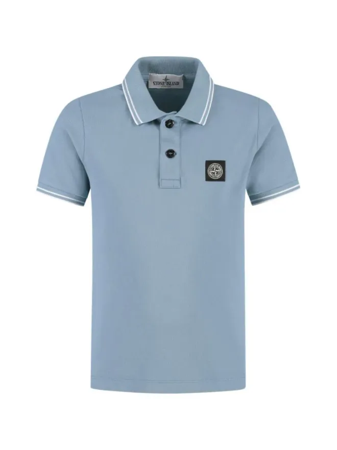 Stone Island Junior Stone Island Junior リブ編みの半袖ポロシャツ - ブルーの商品画像