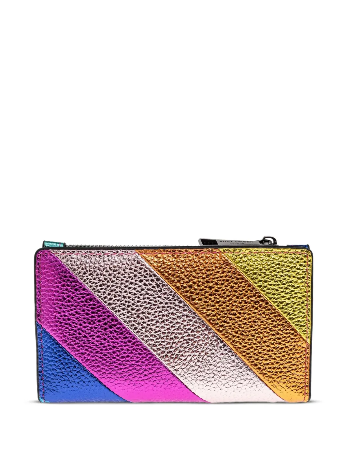 Kurt Geiger London Kensington diagonal-stripe metallic bifold wallet - 画像2