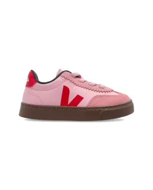 VEJA Kids Volley レザー Vロゴ スニーカー（ピンク） - サムネイル2