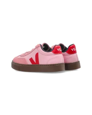 VEJA Kids Volley レザー Vロゴ スニーカー（ピンク） - サムネイル3