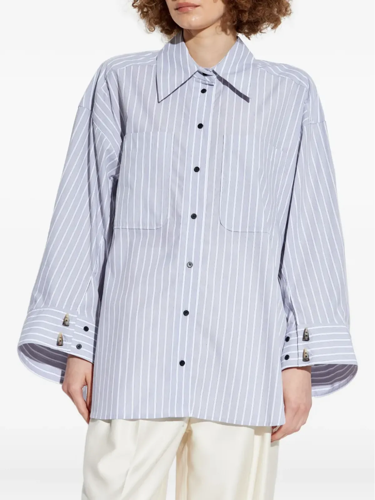 MUNTHE Lynneストライプポケットシャツ（グレー） - 画像3