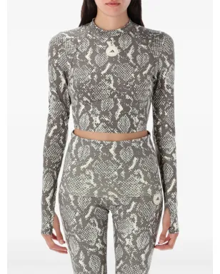 adidas by Stella McCartney snake-print long-sleeve top - Grey - サムネイル1