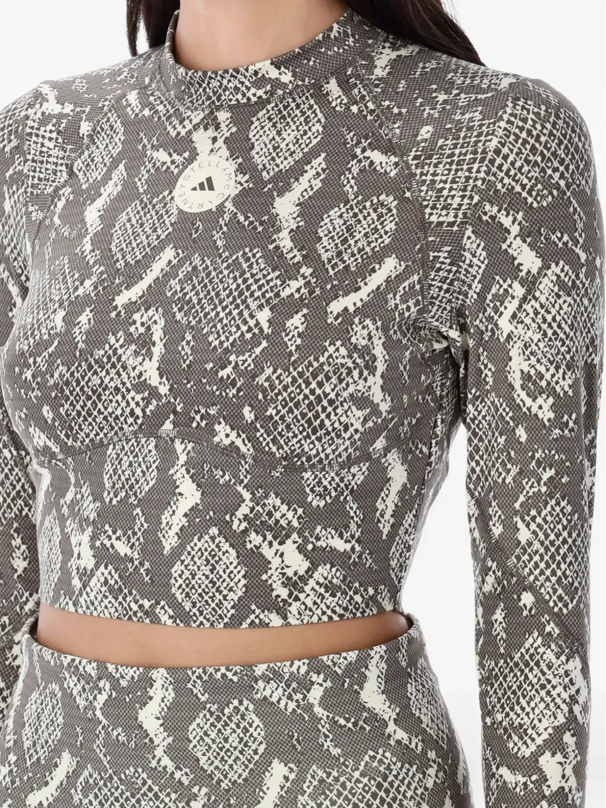 adidas by Stella McCartney snake-print long-sleeve top - Grey - 画像3