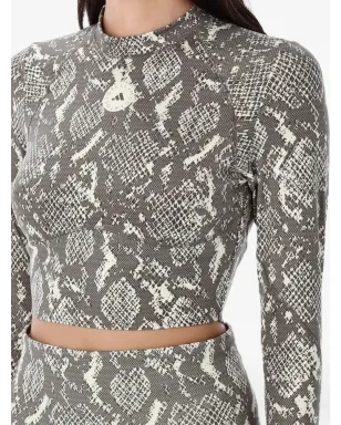 adidas by Stella McCartney snake-print long-sleeve top - Grey - サムネイル3