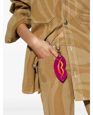 PUCCI リップ型スエード AirTagホルダー - ピンク - サムネイル4