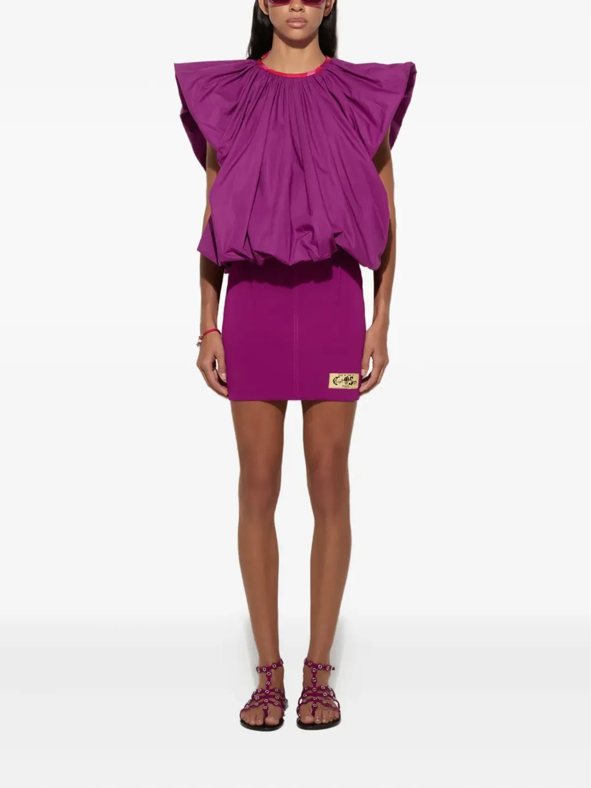 PUCCI embroidered-logo knit skirt - Purple - 画像2