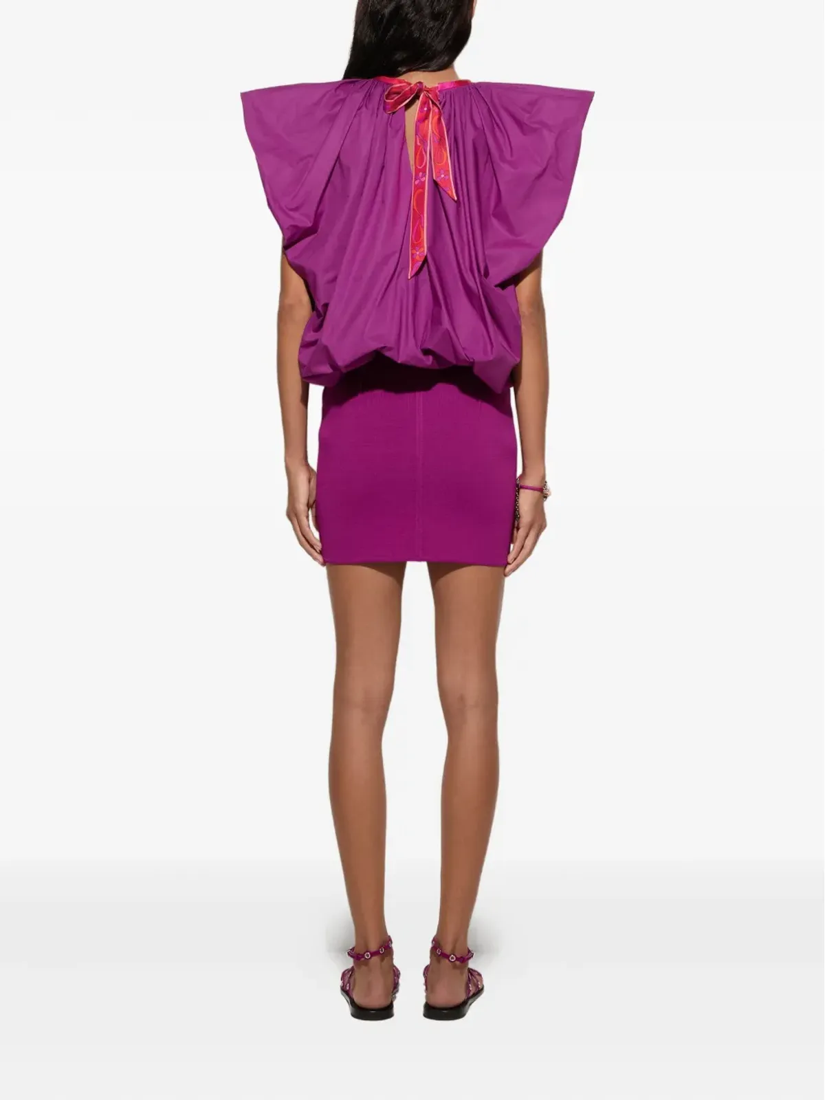 PUCCI embroidered-logo knit skirt - Purple - 画像4