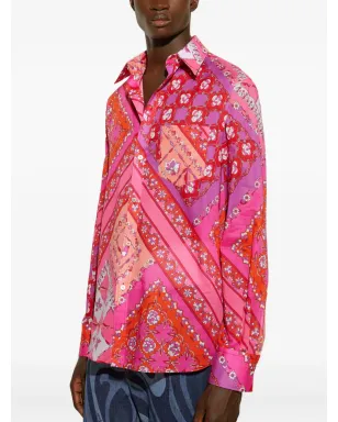 PUCCI フェスタプリント コットンシャツ - ピンク - サムネイル5