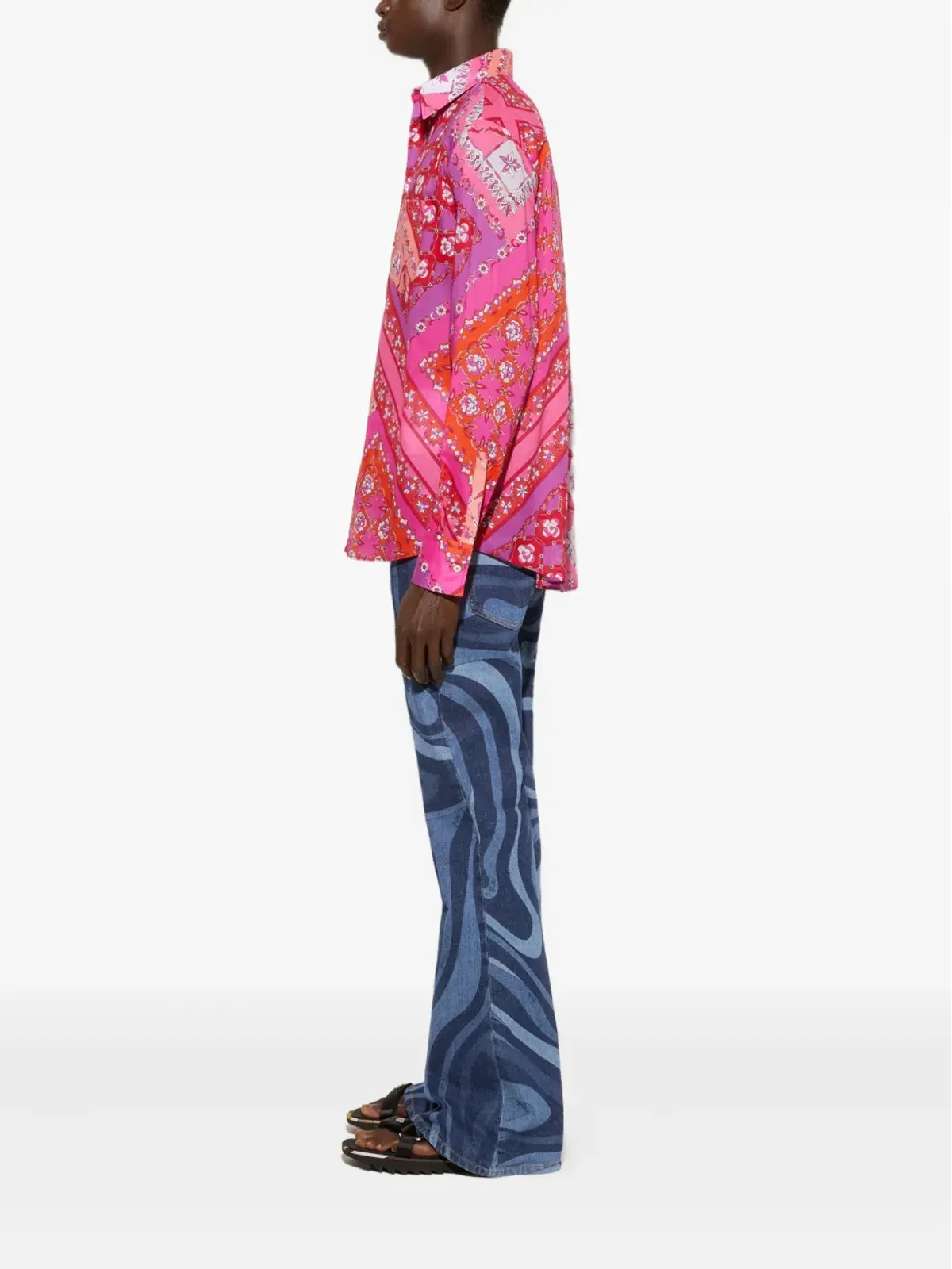 PUCCI フェスタプリント コットンシャツ - ピンク - 画像3