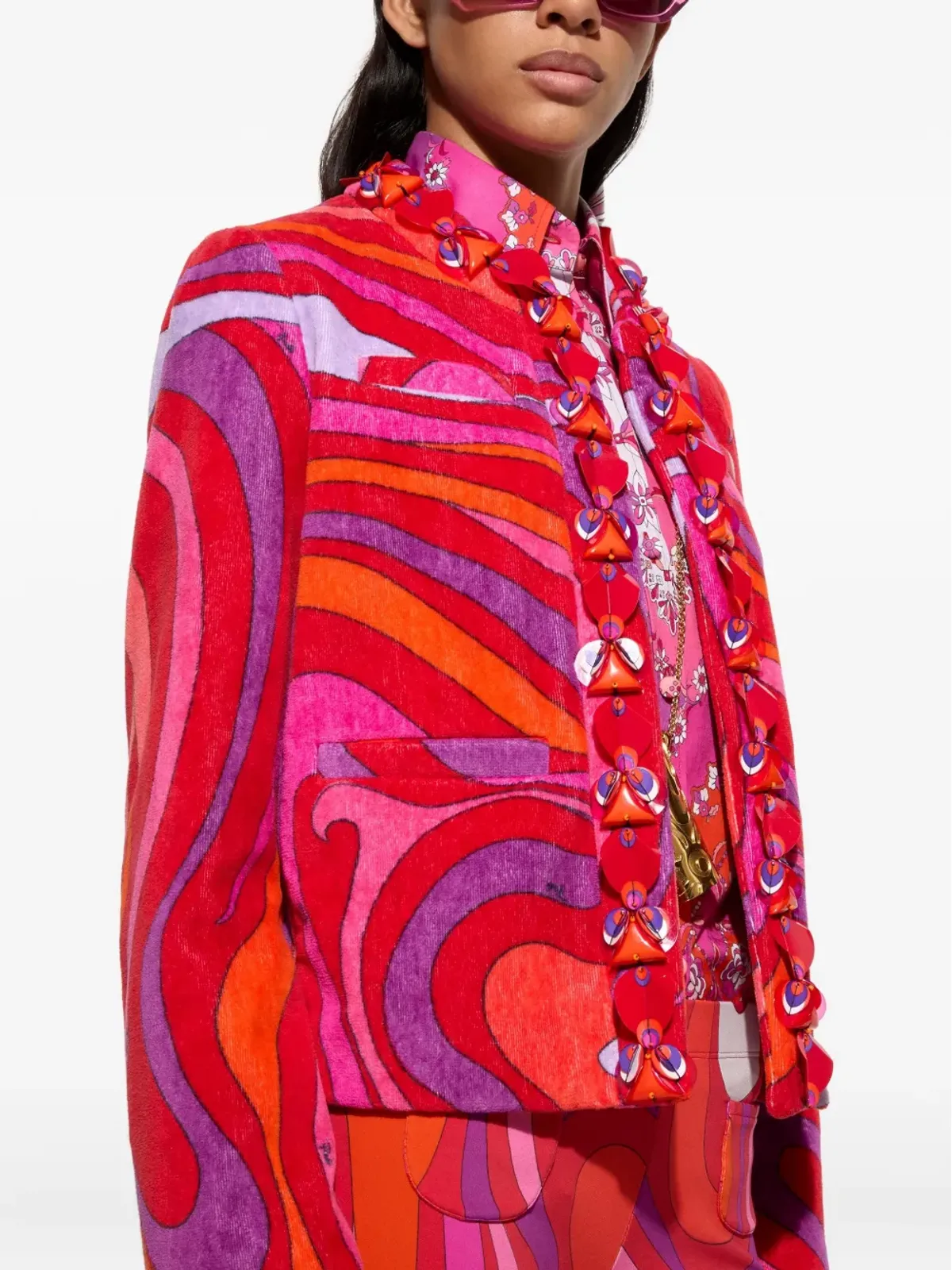 PUCCI 渦巻きプリントのフリルジャケット - 画像5