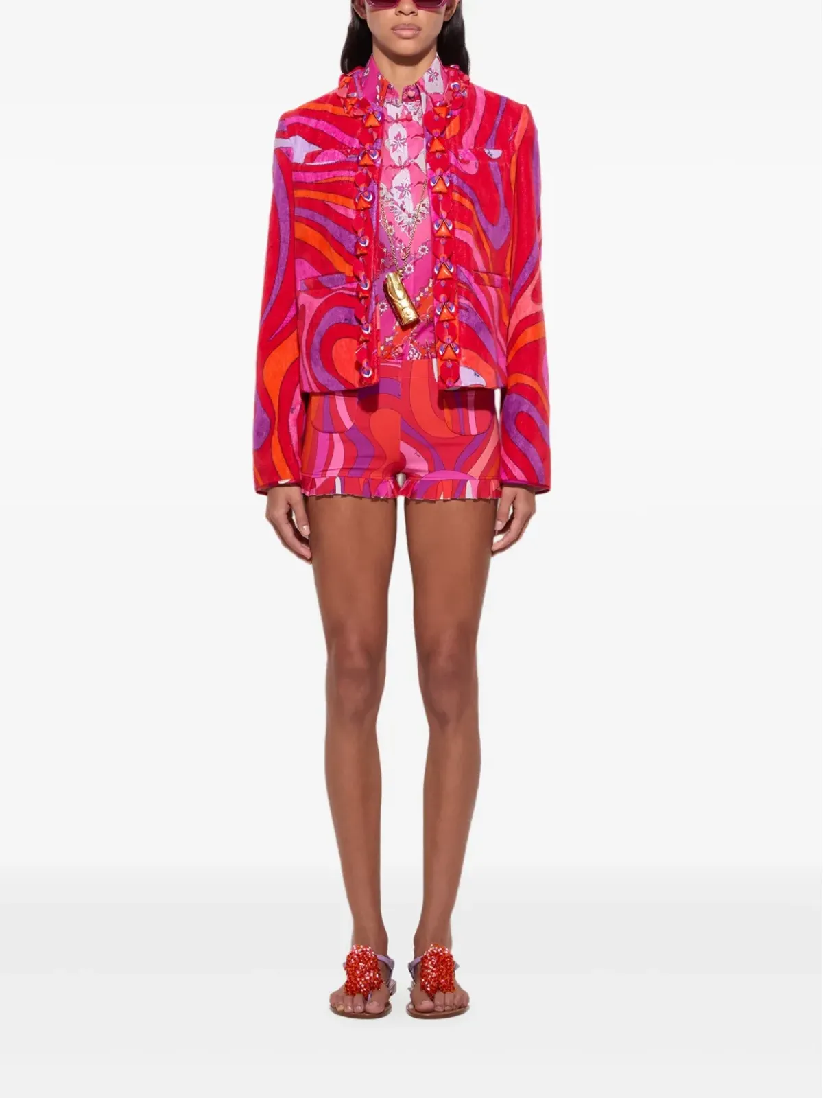 PUCCI 渦巻きプリントのフリルジャケット - 画像2