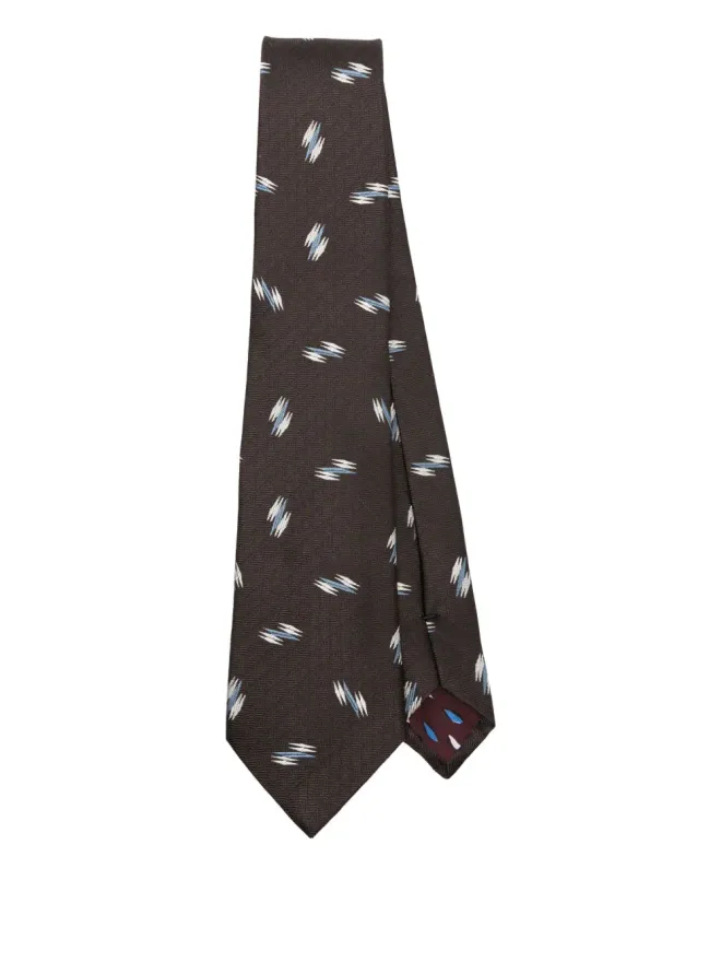 Paul Smith Paul Smith アブストラクトパターン シルクタイ - ブラウンの商品画像