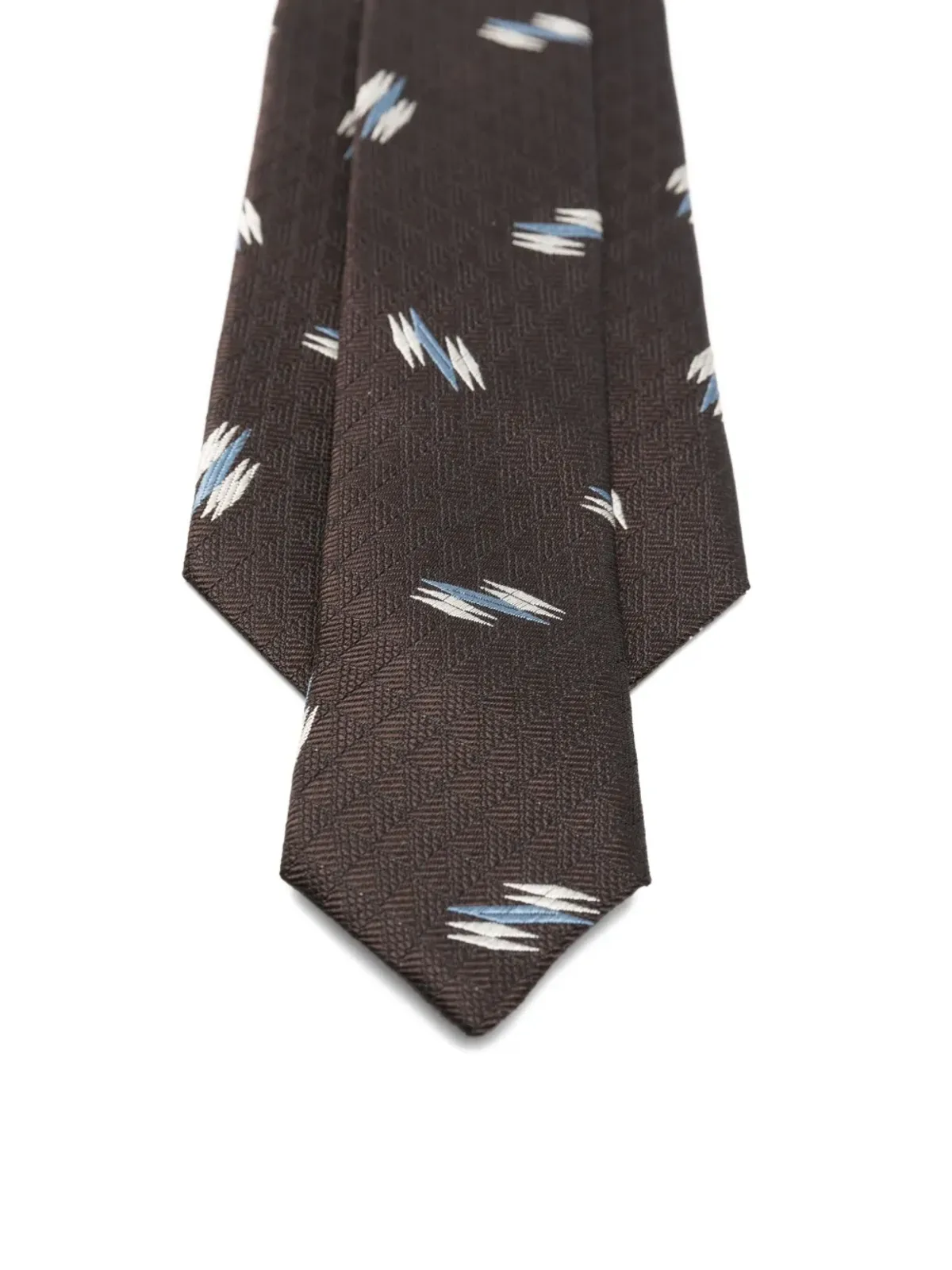 Paul Smith アブストラクトパターン シルクタイ - ブラウン - 画像2