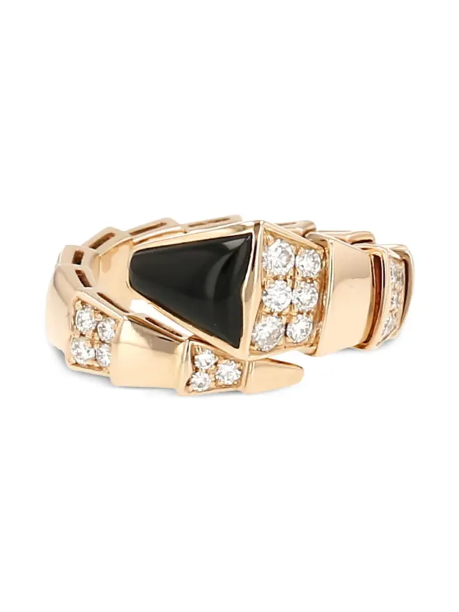 Bvlgari Pre-Owned Bvlgari Pre-Owned 18Kローズゴールド セルペンティ・ヴァイパー ダイヤモンドとオニキス リングの商品画像