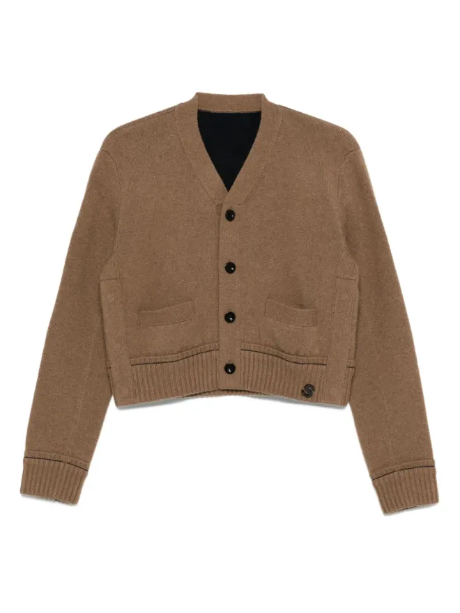 sacai sacai ロゴ刺繍カーディガンの商品画像