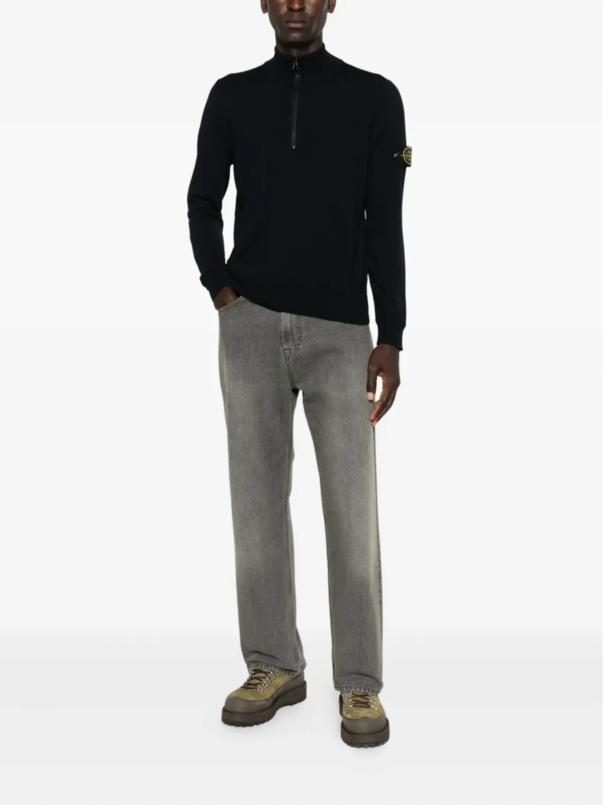 Stone Island ハーフジップ ロゴパッチ セーター - 画像2