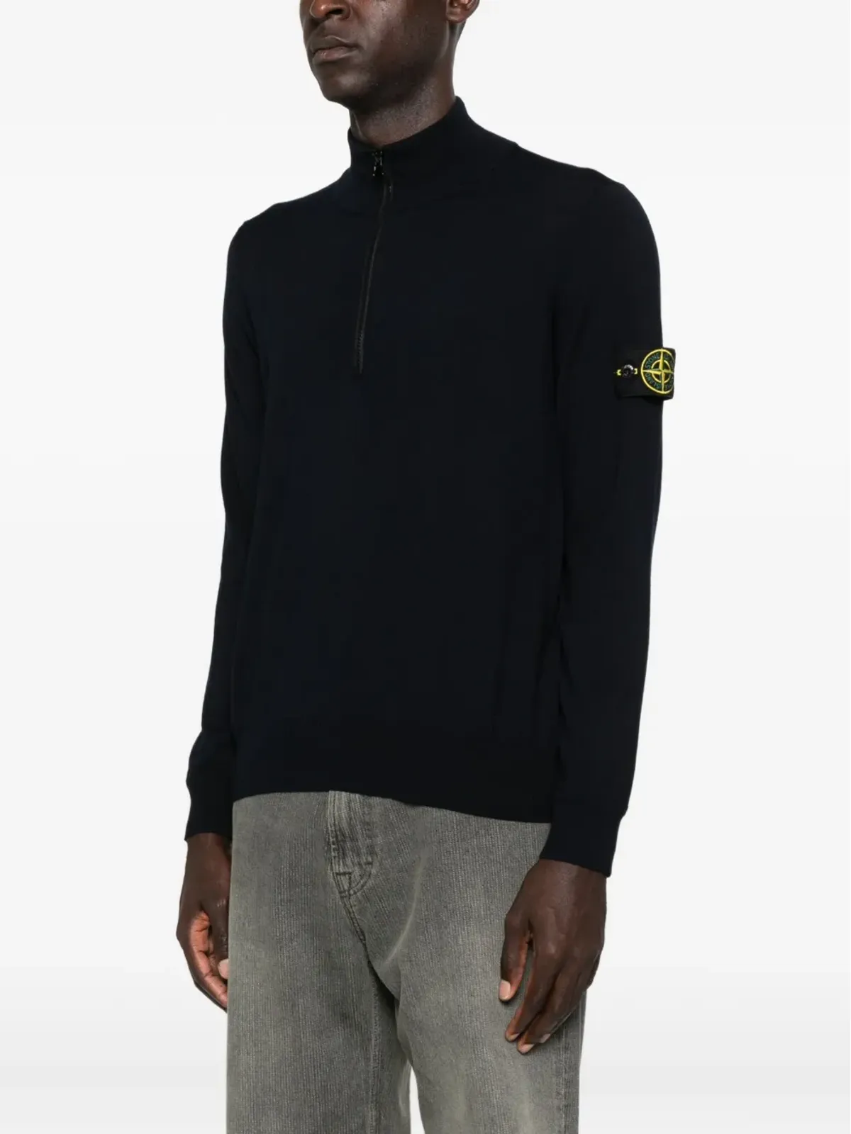 Stone Island ハーフジップ ロゴパッチ セーター - 画像3