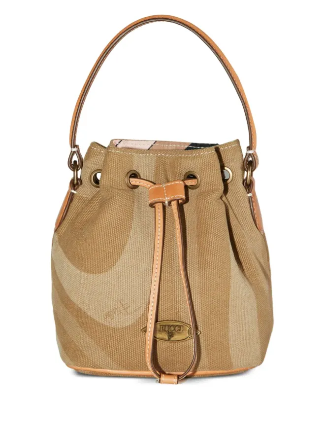 Pucci PUCCI Yummy drawstring bucket bag - Brownの商品画像