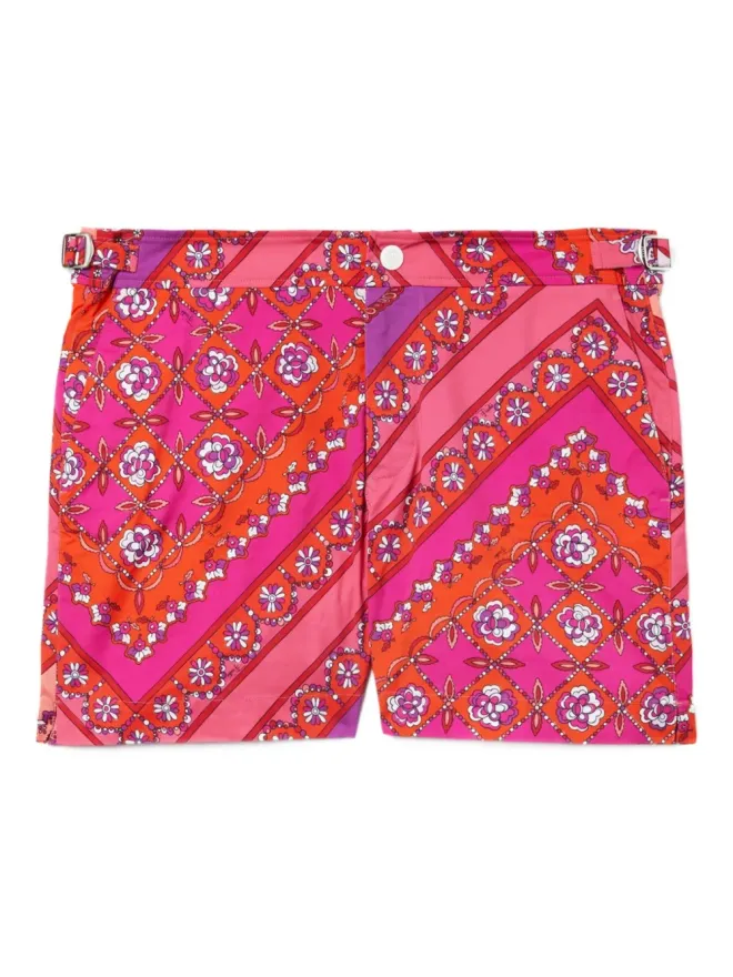Pucci PUCCI 花柄ダイアゴナルストライプのスイムショーツの商品画像