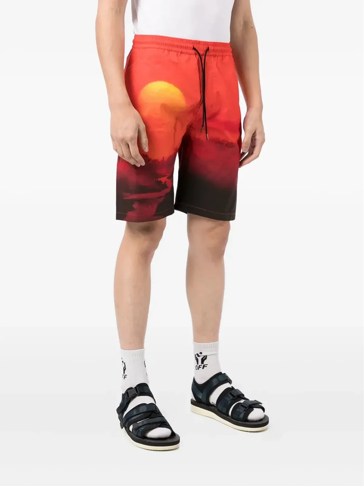 Maharishi サンセットプリント ドローストリング ショーツ - 画像3