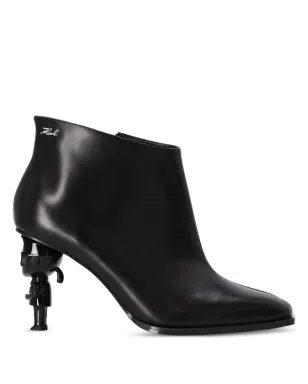 Karl Lagerfeld Ikon Karl-heel レザー アンクルブーツ - サムネイル1