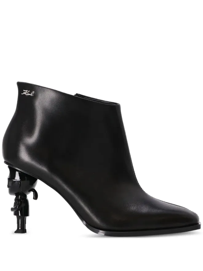 Karl Lagerfeld Karl Lagerfeld Ikon Karl-heel レザー アンクルブーツの商品画像