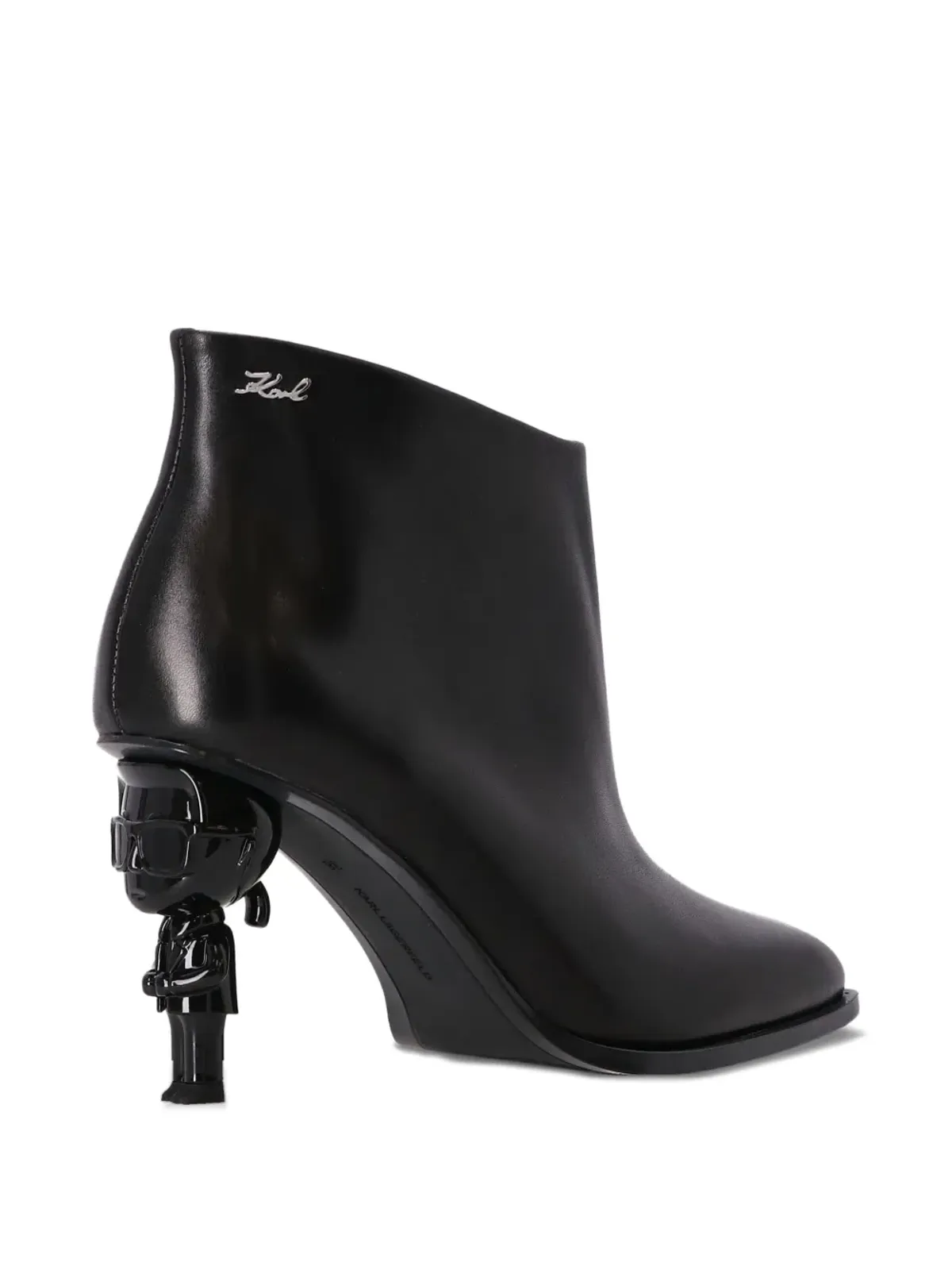 Karl Lagerfeld Ikon Karl-heel レザー アンクルブーツ - 画像5